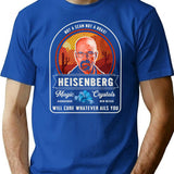 Heisenberg Magic Crystals T-Shirt for Men & Women, T-Shirts Graphic Tee - Blue