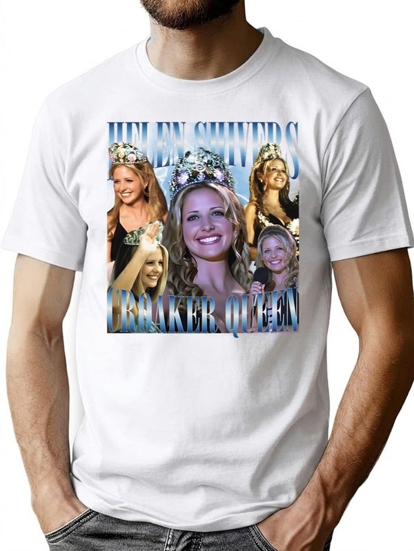 Helen Shivers Croaker Queen Horror Movie T-Shirt for Men & Women, T-Shirts Graphic Tee - White