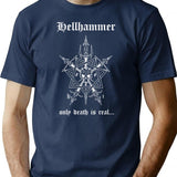 Hellhammer Only Death Is Real T-Shirt for Men & Women, T-Shirts Graphic Tee - Navy