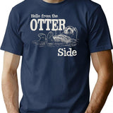 Hello From The Otter Side Dks T-Shirt for Men & Women, T-Shirts Graphic Tee - Navy