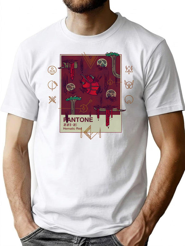 Hematic Red T-Shirt for Men & Women, T-Shirts Graphic Tee - White