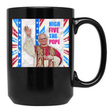 High Five From The Pope Black Coffee Mug - Black