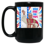 High Five From The Pope Black Coffee Mug