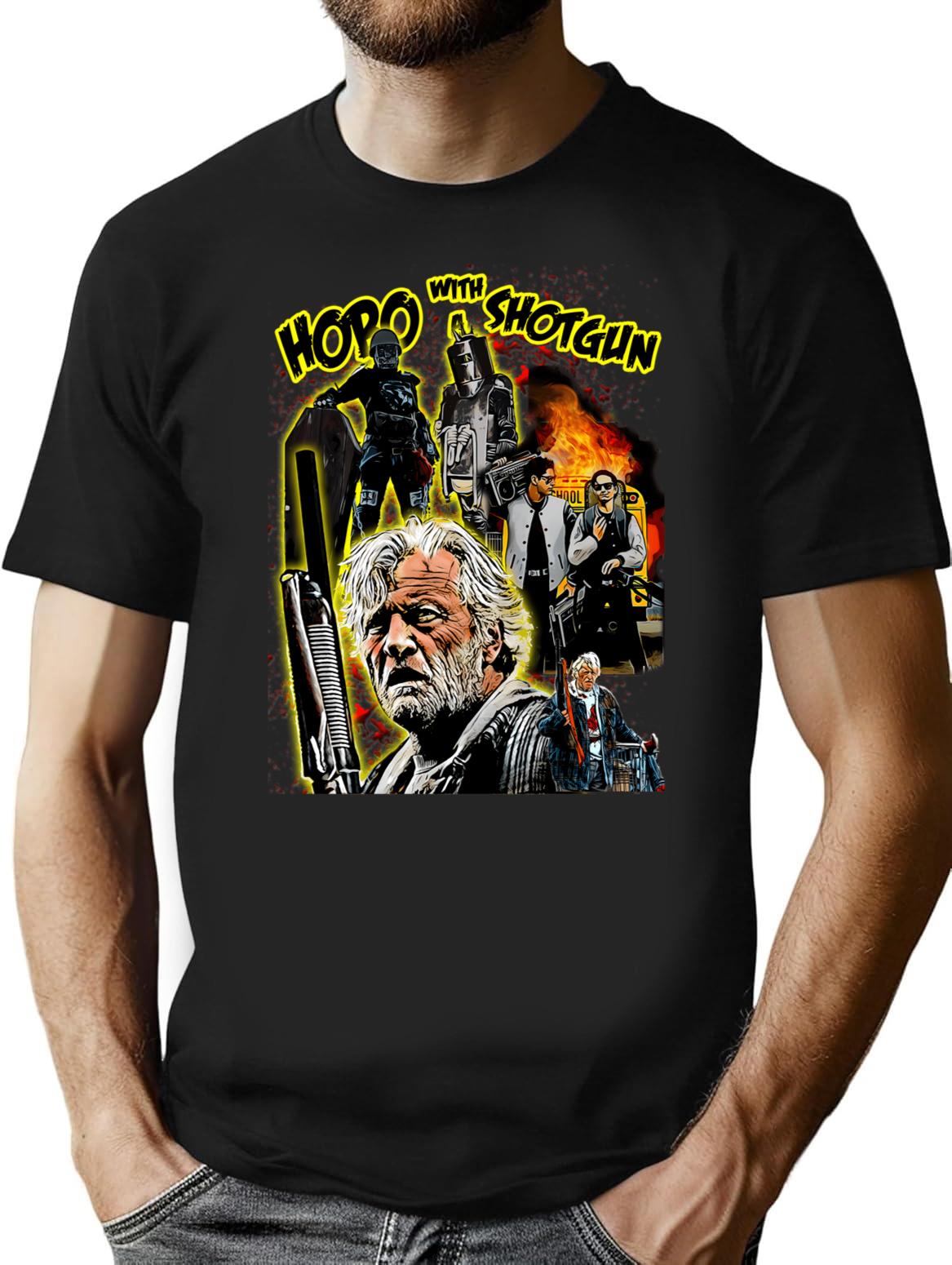Hobo With A Shotgun T-Shirt for Men & Women, T-Shirts Graphic Tee - Black