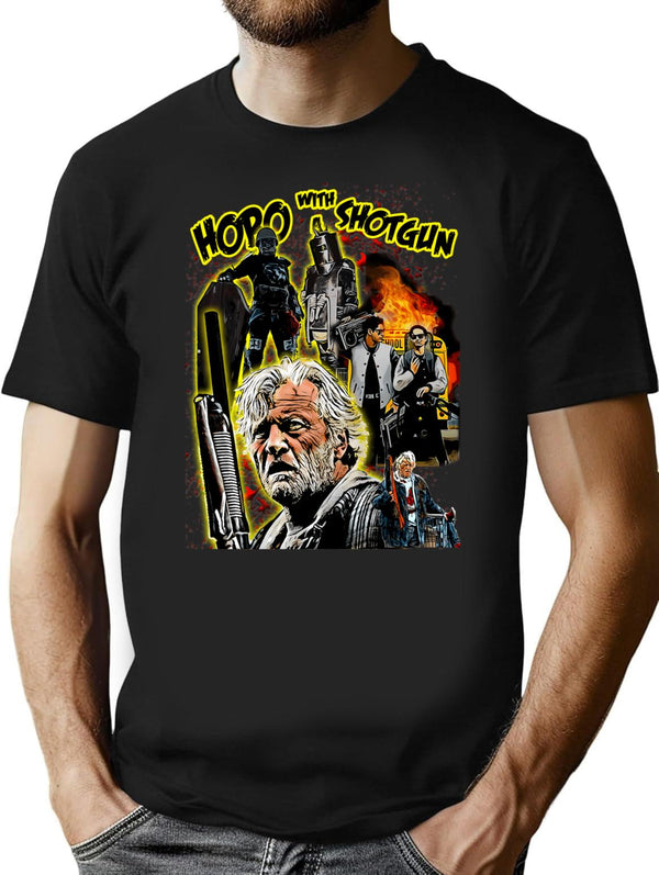 Hobo With A Shotgun T-Shirt for Men & Women, T-Shirts Graphic Tee - Black