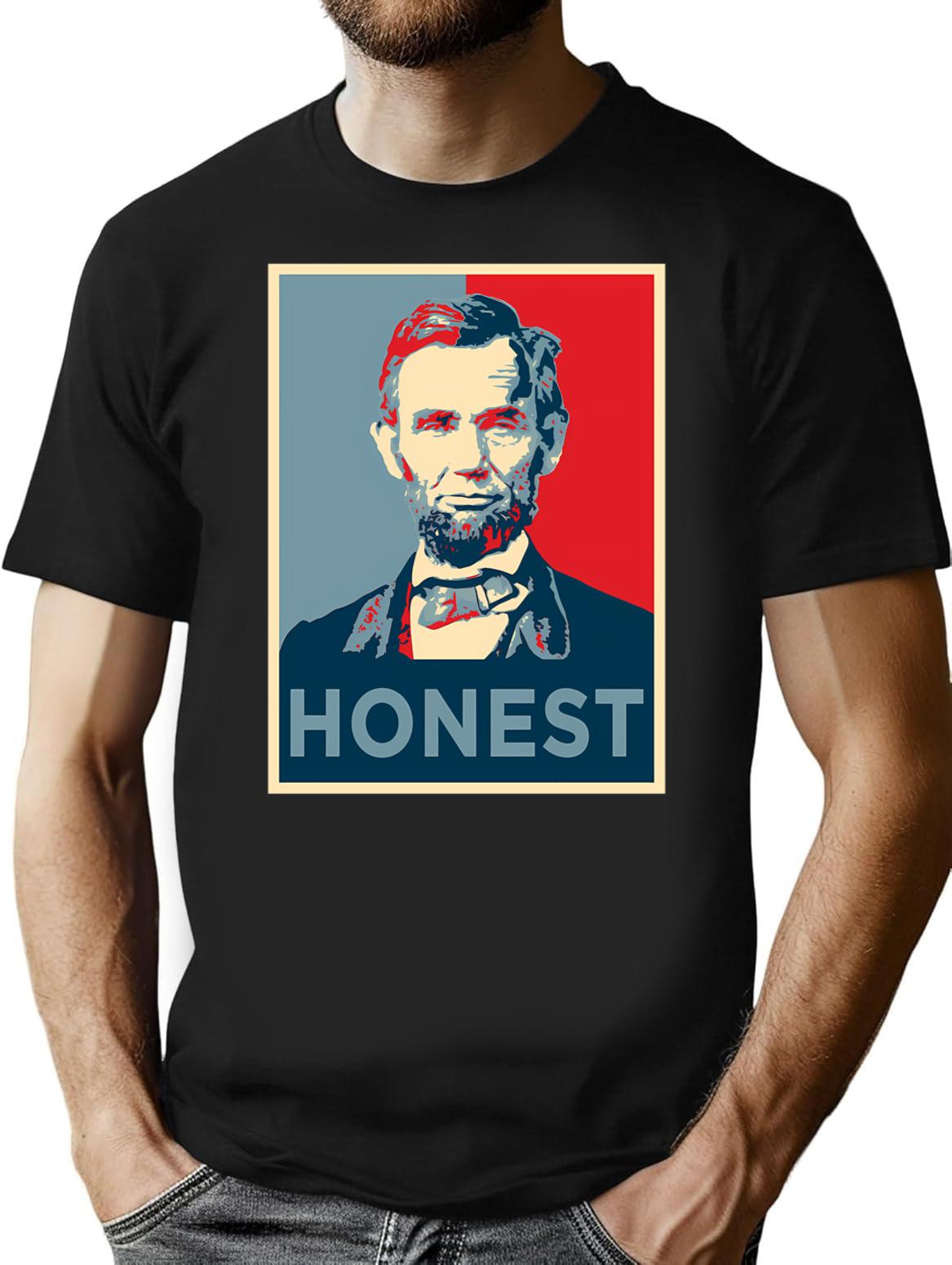 Honest Abe T-Shirt for Men & Women, T-Shirts Graphic Tee - Black