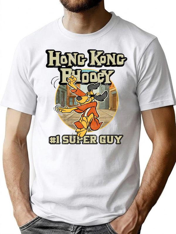 Hong Kong Phooey City Worn T-Shirt for Men & Women, T-Shirts Graphic Tee - White