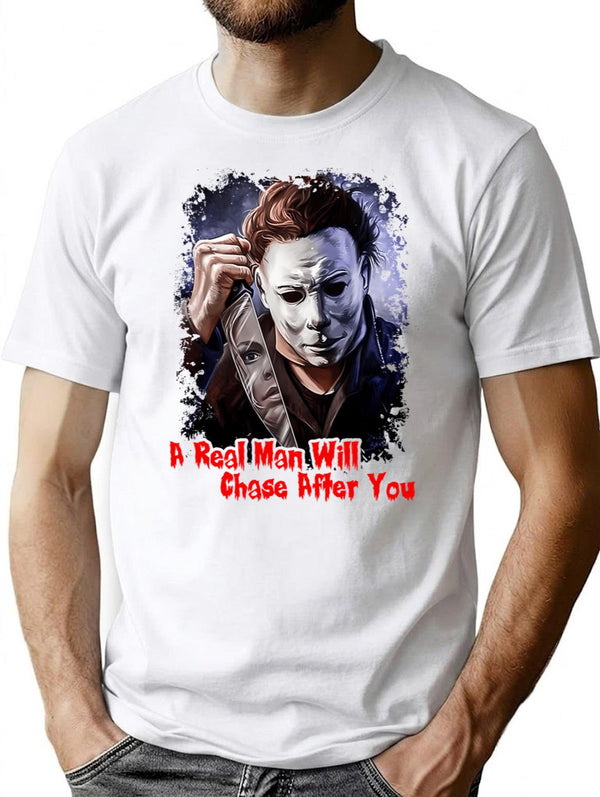 Horror Characters Tee Horror Friend Shirt Halloween Movie Shirt Horror Killer Halloween Tee Michael Myers Shirt Serial Killer Shirt T-Shirt for Men & Women, T-Shirts Graphic Tee - White