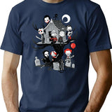 Horror House T-Shirt for Men & Women, T-Shirts Graphic Tee - Navy