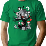 Horror House T-Shirt for Men & Women, T-Shirts Graphic Tee - Green
