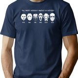 Horror Masks T-Shirt for Men & Women, T-Shirts Graphic Tee - Navy