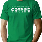 Horror Masks T-Shirt for Men & Women, T-Shirts Graphic Tee - Green