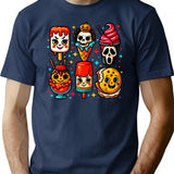 Horror Movie Popsicles Spooky Summer Treats T-Shirt for Men & Women, T-Shirts Graphic Tee - Navy