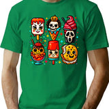 Horror Movie Popsicles Spooky Summer Treats T-Shirt for Men & Women, T-Shirts Graphic Tee - Green