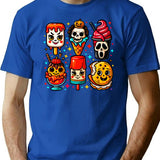 Horror Movie Popsicles Spooky Summer Treats T-Shirt for Men & Women, T-Shirts Graphic Tee - Blue