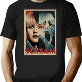 Horror Scream Post T-Shirt for Men & Women, T-Shirts Graphic Tee - Black