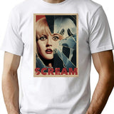 Horror Scream Post T-Shirt for Men & Women, T-Shirts Graphic Tee - White