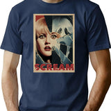 Horror Scream Post T-Shirt for Men & Women, T-Shirts Graphic Tee - Navy