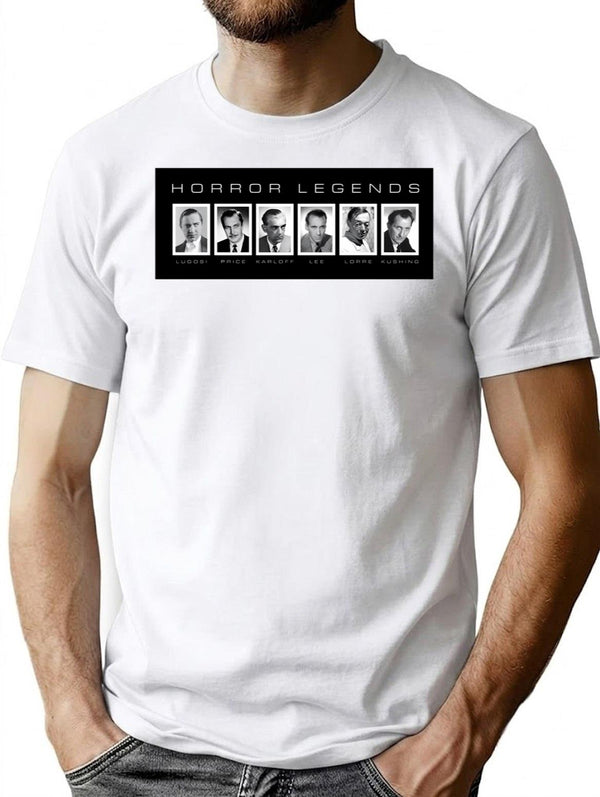 Horror Screen Legends T-Shirt for Men & Women, T-Shirts Graphic Tee - White