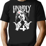 Horror Unholy Nun Tank Top T-Shirt for Men & Women, T-Shirts Graphic Tee - Black