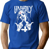 Horror Unholy Nun Tank Top T-Shirt for Men & Women, T-Shirts Graphic Tee - Blue