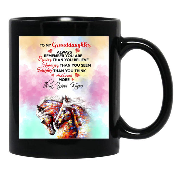 Horse Granddaughter You Are Loved More Than You Know Black Gift Coffee Mug - Black