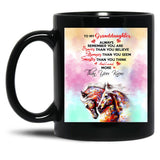 Horse Granddaughter You Are Loved More Than You Know Black Coffee Mug, Gift Coffee Mug