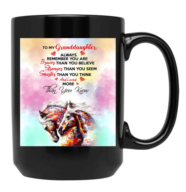 Horse Granddaughter You Are Loved More Than You Know Black Gift Coffee Mug - Black