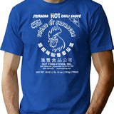 Hot Picante Spicy Sriracha Salsa Gallo Spicy Rooster T-Shirt for Men & Women, T-Shirts Graphic Tee - Blue