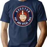 Houston Asterisks - Try And Steal This T-Shirt for Men & Women, T-Shirts Graphic Tee - Navy