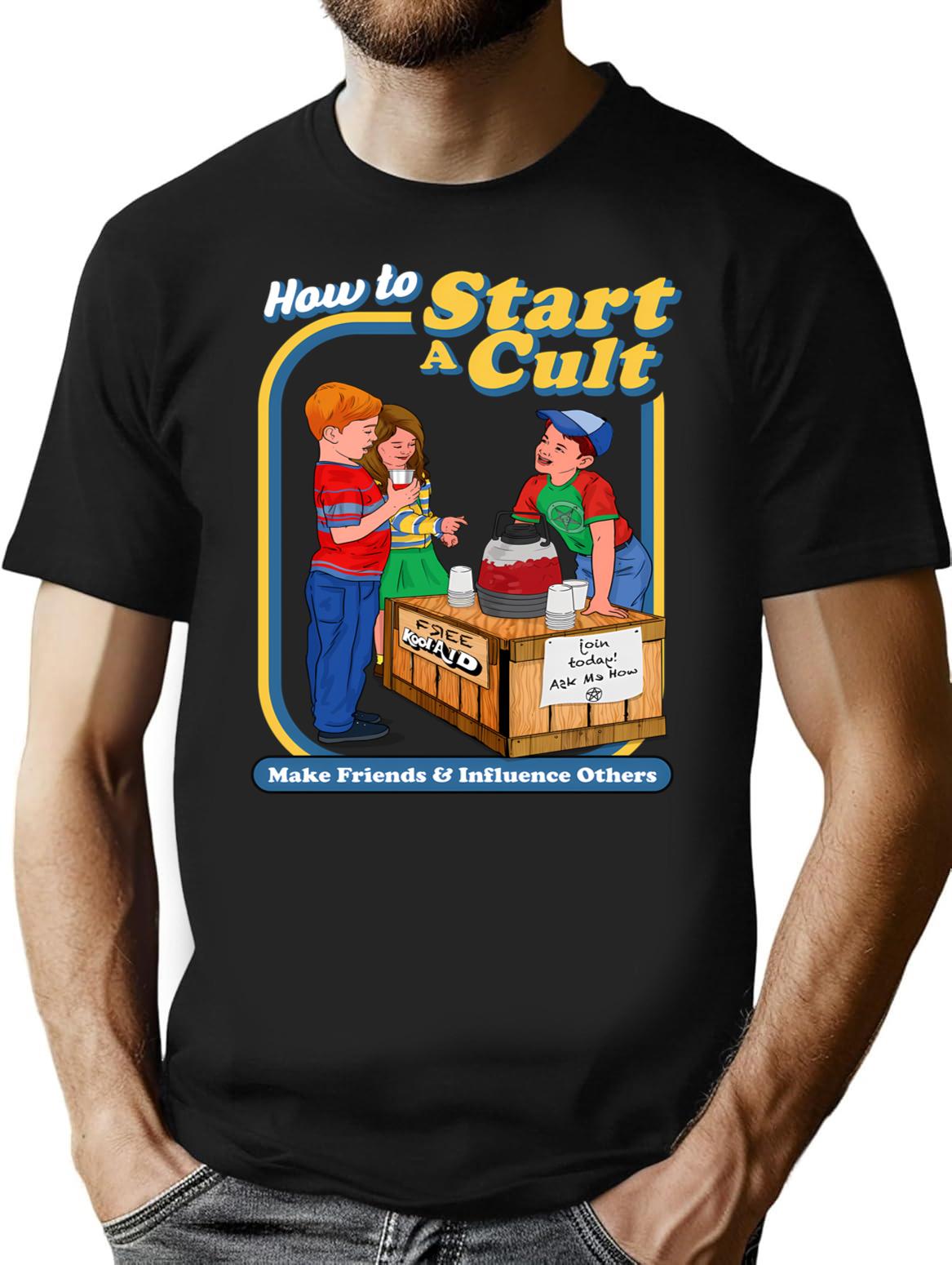 How To Start A Cult Dks T-Shirt for Men & Women, T-Shirts Graphic Tee - Black
