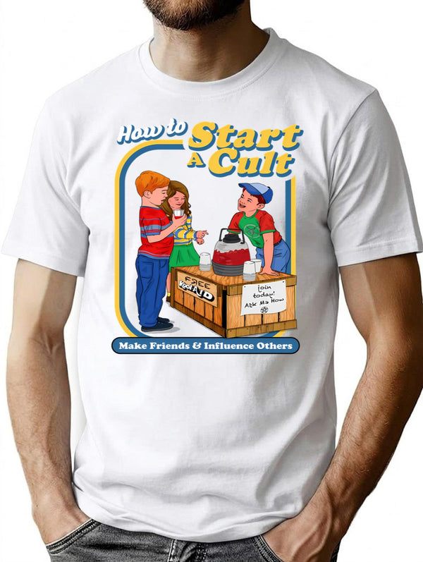 How To Start A Cult Dks T-Shirt for Men & Women, T-Shirts Graphic Tee - White