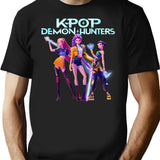 Huntrix Heroic Poses Group - Kpop Demon Hunters T-Shirt for Men & Women, T-Shirts Graphic Tee - Black