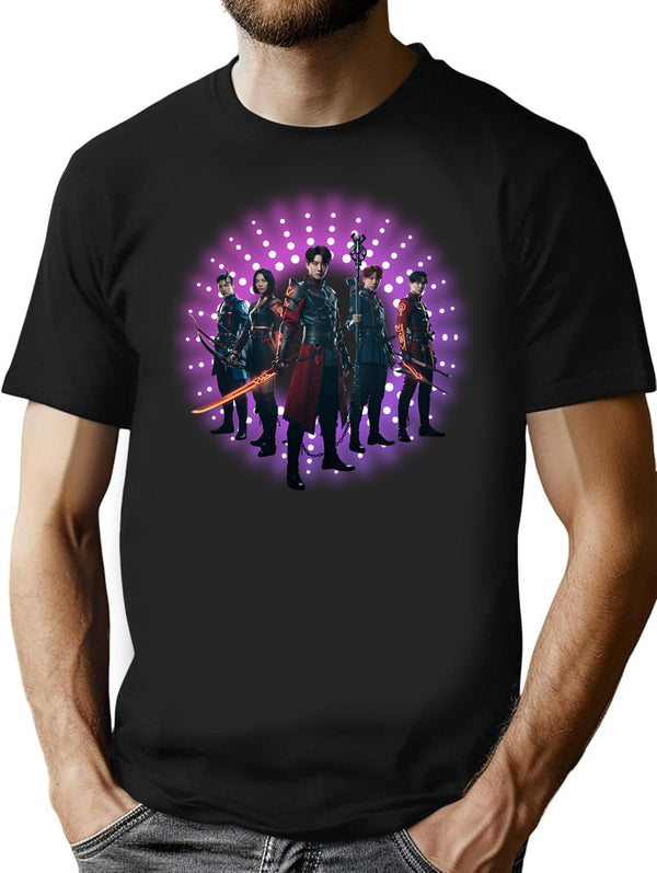 Huntrix K-Pop Demon Hunters- Korean Fantasy Warriors With Magical Weapons T-Shirt for Men & Women, T-Shirts Graphic Tee - Black