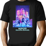 Huntrix Kpop Demon Hunters Poster Design T-Shirt for Men & Women, T-Shirts Graphic Tee - Black