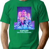 Huntrix Kpop Demon Hunters Poster Design T-Shirt for Men & Women, T-Shirts Graphic Tee - Green