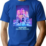 Huntrix Kpop Demon Hunters Poster Design T-Shirt for Men & Women, T-Shirts Graphic Tee - Blue