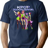 Huntrix Kpop T-Shirt for Men & Women, T-Shirts Graphic Tee - Navy