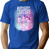 Huntrx Kpop Demon Hunter T-Shirt for Men & Women, T-Shirts Graphic Tee - Blue