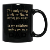 Husband And Dad Black Gift Coffee Mug - Black