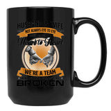 Husband And Wife Not Always Eye To Eye But Heart To Heart Black Coffee Mug, Gift Coffee Mug - Black