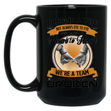 Husband And Wife Not Always Eye To Eye But Heart To Heart Black Gift Coffee Mug