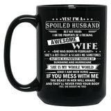 Husband Birthday February Black Coffee Mug, Gift Coffee Mug