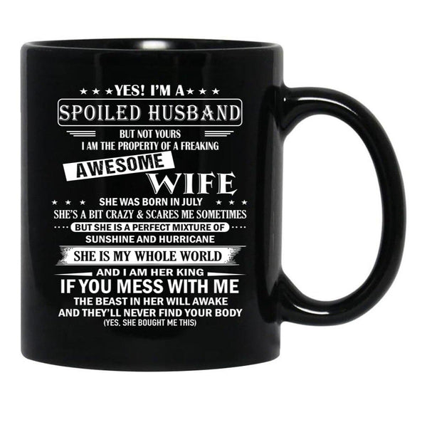 Husband Birthday July Black Coffee Mug, Gift Coffee Mug - Black