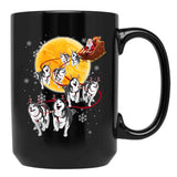 Husky Christmas Black Gift Coffee Mug - Black