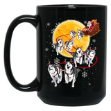 Husky Christmas Black Gift Coffee Mug
