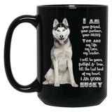 Husky Dog Lover Black Coffee Mug, Gift Coffee Mug