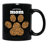 Huskydoodle Mom Cute Leopard Print Dog Paw For Dog Moms Fur Mamas Petpuppy Lovers Black Coffee Mug, Gift Coffee Mug - Black