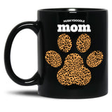 Huskydoodle Mom Cute Leopard Print Dog Paw For Dog Moms Fur Mamas Petpuppy Lovers Black Gift Coffee Mug