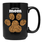 Huskydoodle Mom Cute Leopard Print Dog Paw For Dog Moms Fur Mamas Petpuppy Lovers Black Gift Coffee Mug - Black